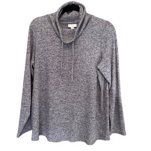 J‎ Jill Womens Medium Purple Gray Cowl Neck Long Sleeve Knit Pullover Top M